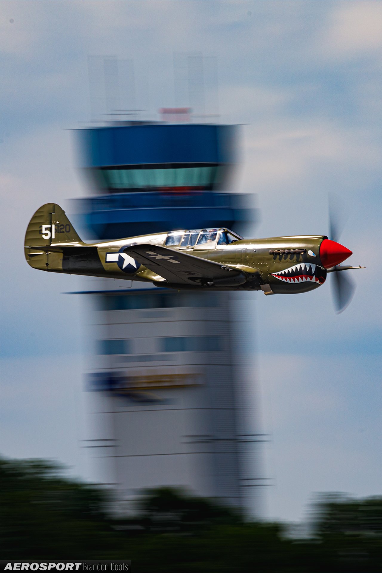 Curtiss P-40 Warhawk "American Dream" flying at Sun n Fun 2022